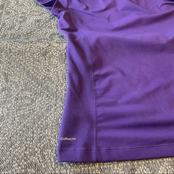 ADIDAS Climalite Dark Purple Short Sleeve Workout T Shirt Size Large - Picture 4 of 6